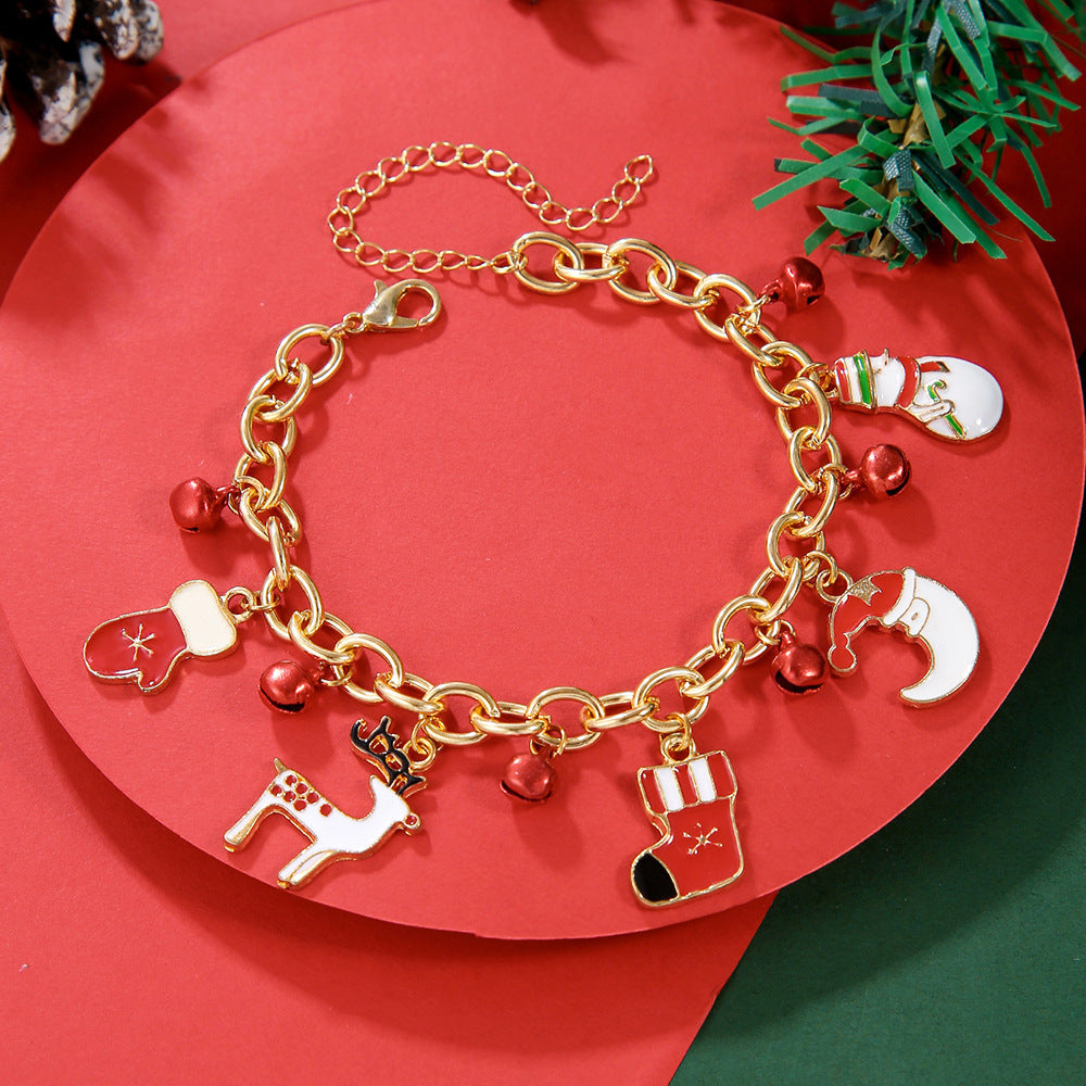 Creative Christmas Metal Chain Bracelet For Women Men Santa Claus Christmas Tree Snowflake Snowman Pearl Bangles New Year Gifts Creative Christmas Metal Chain Bracelet For Women Men Santa Claus Christmas Tree Snowflake Snowman Pearl Bangles New Year Gifts